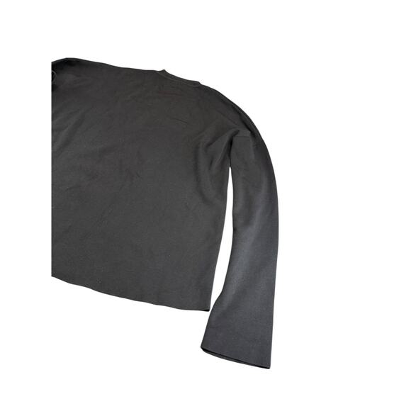 M.M. Lafleur Black Ribbed Knit Long Sleeve Top Viscose Blend Size XL - Picture 7 of 13